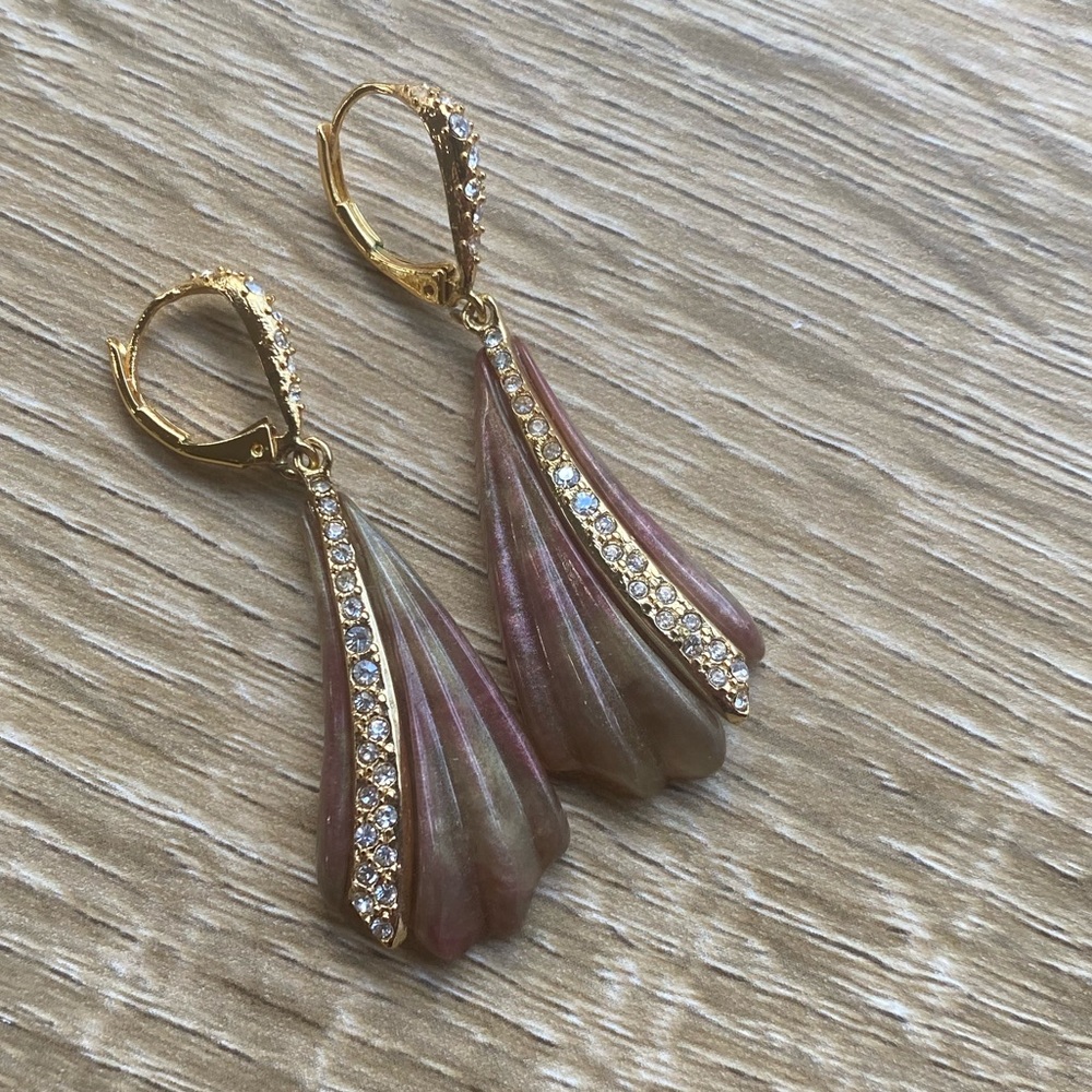 Alexis Bittar Carved Fan Earrings